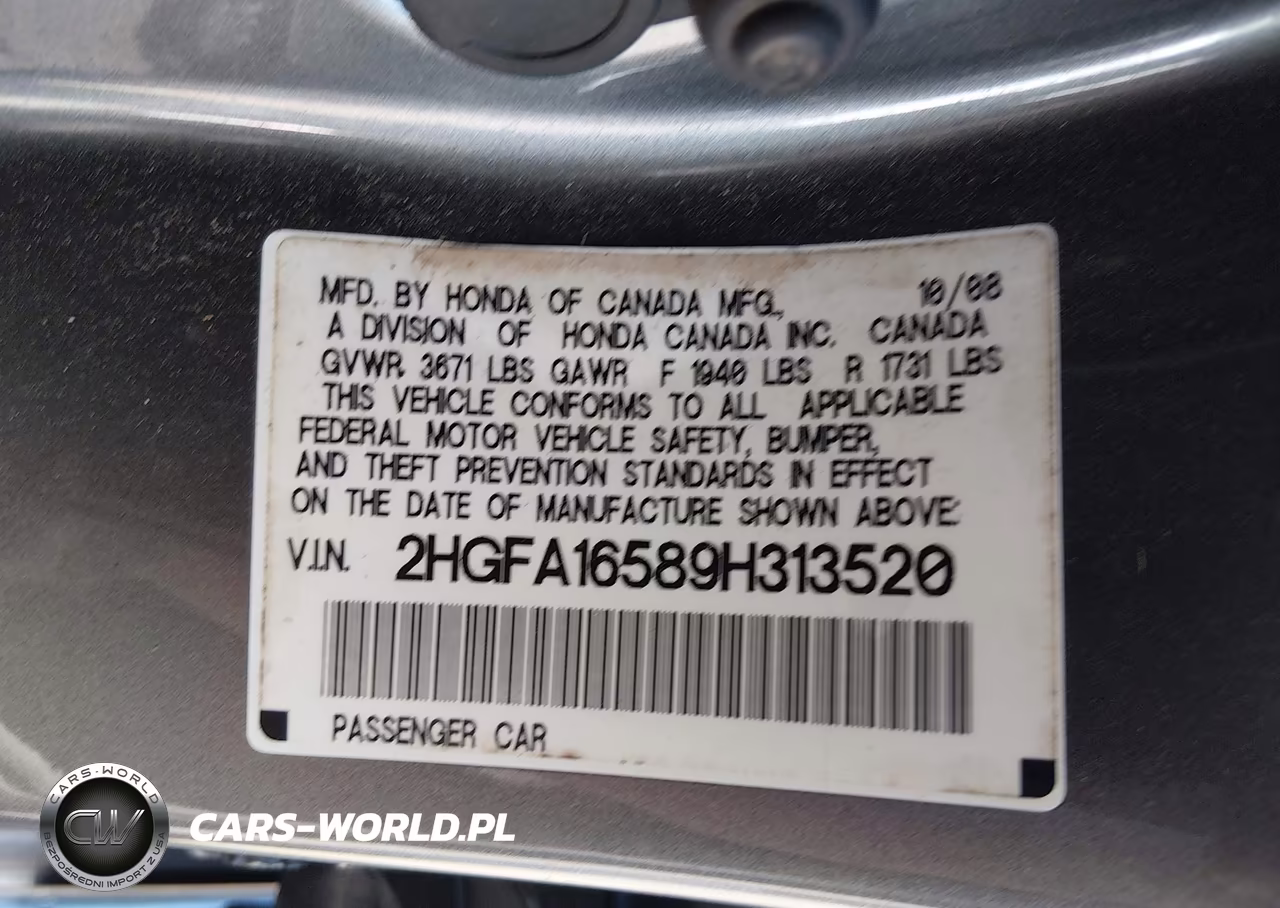 2009 Honda Civic Lx VIN:2HGFA16589H313520 - 9