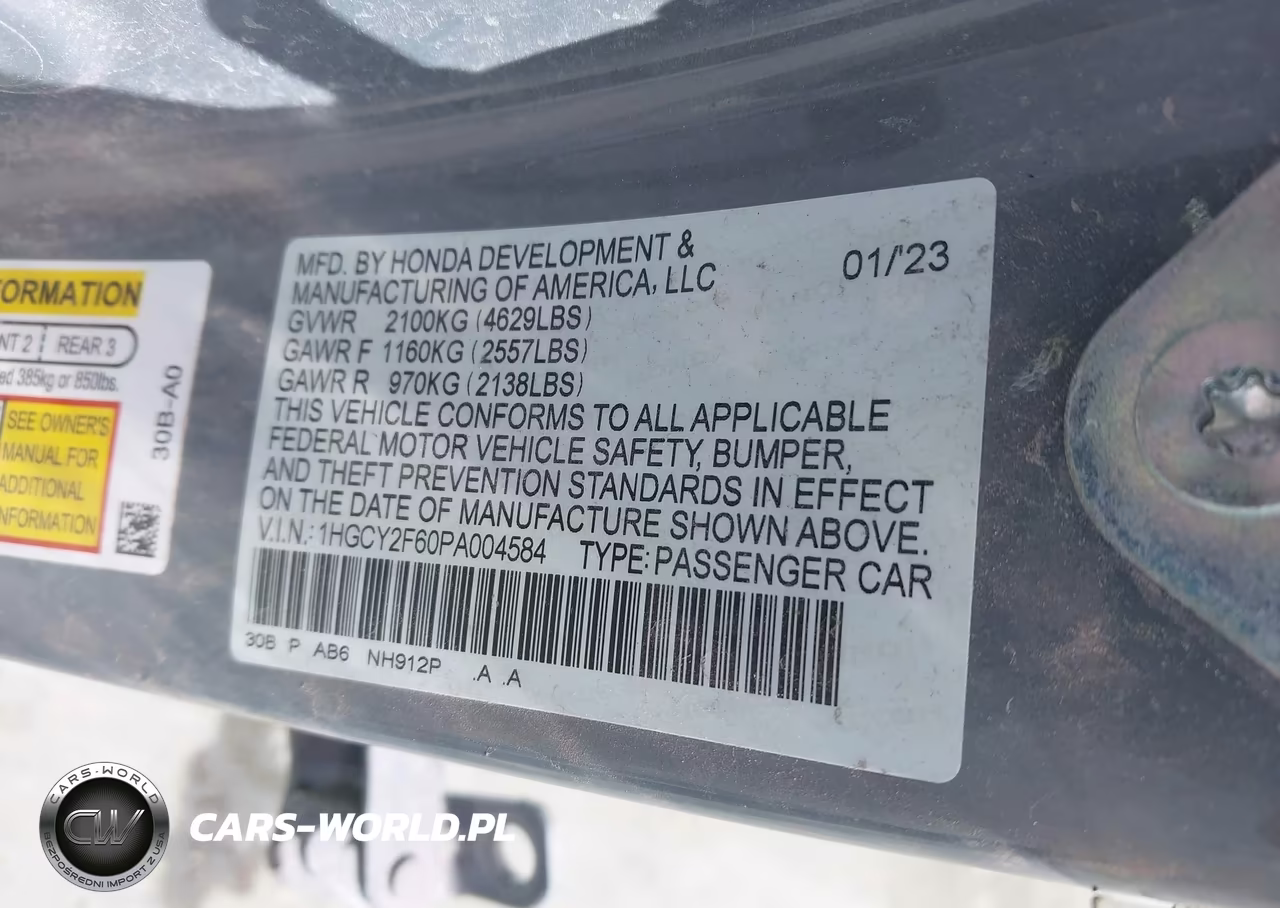 2023 Honda Accord Hybrid Ex-L VIN:1HGCY2F60PA004584 - 9