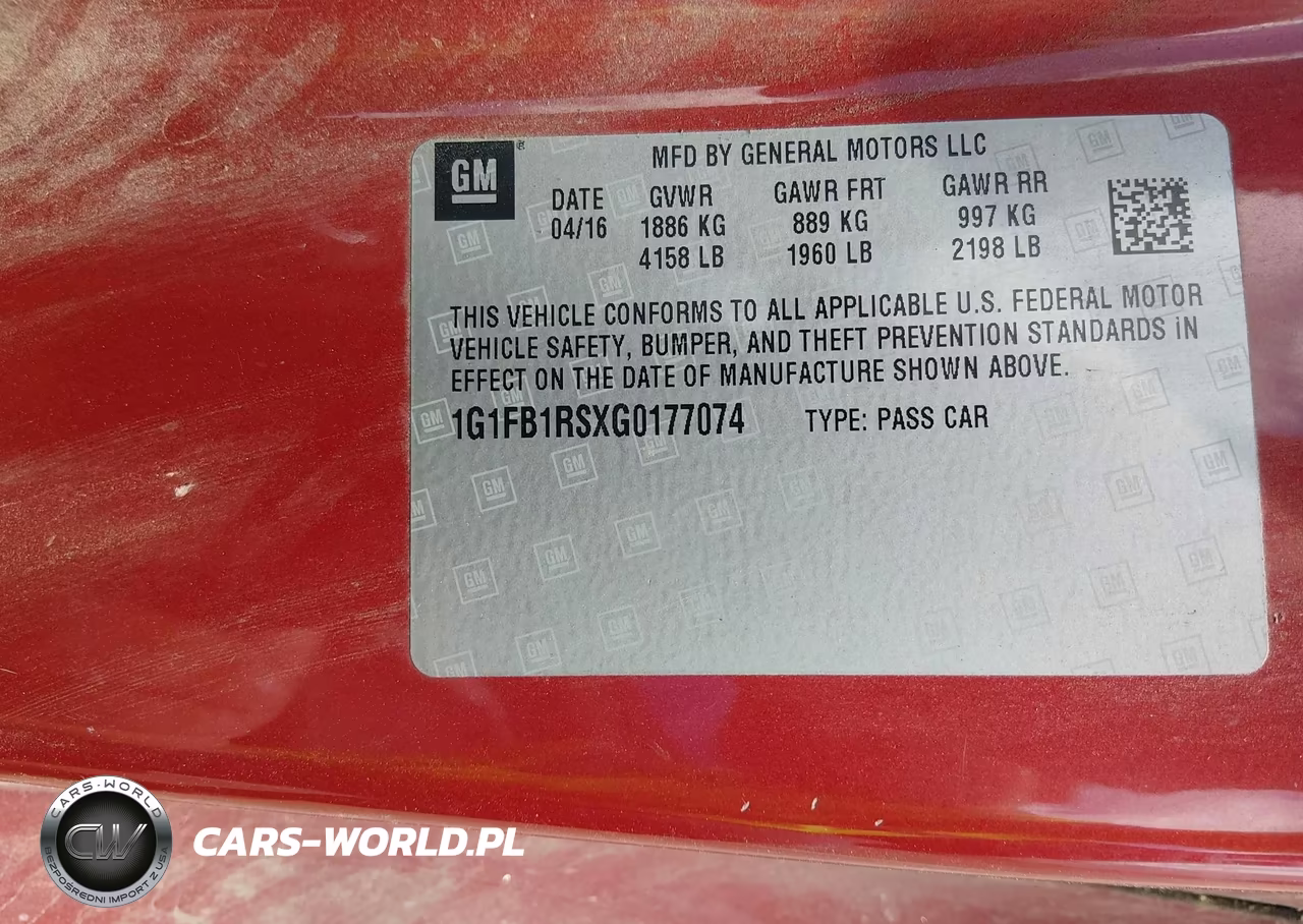 2016 Chevrolet Camaro 1Lt VIN:1G1FB1RSXG0177074 - 9