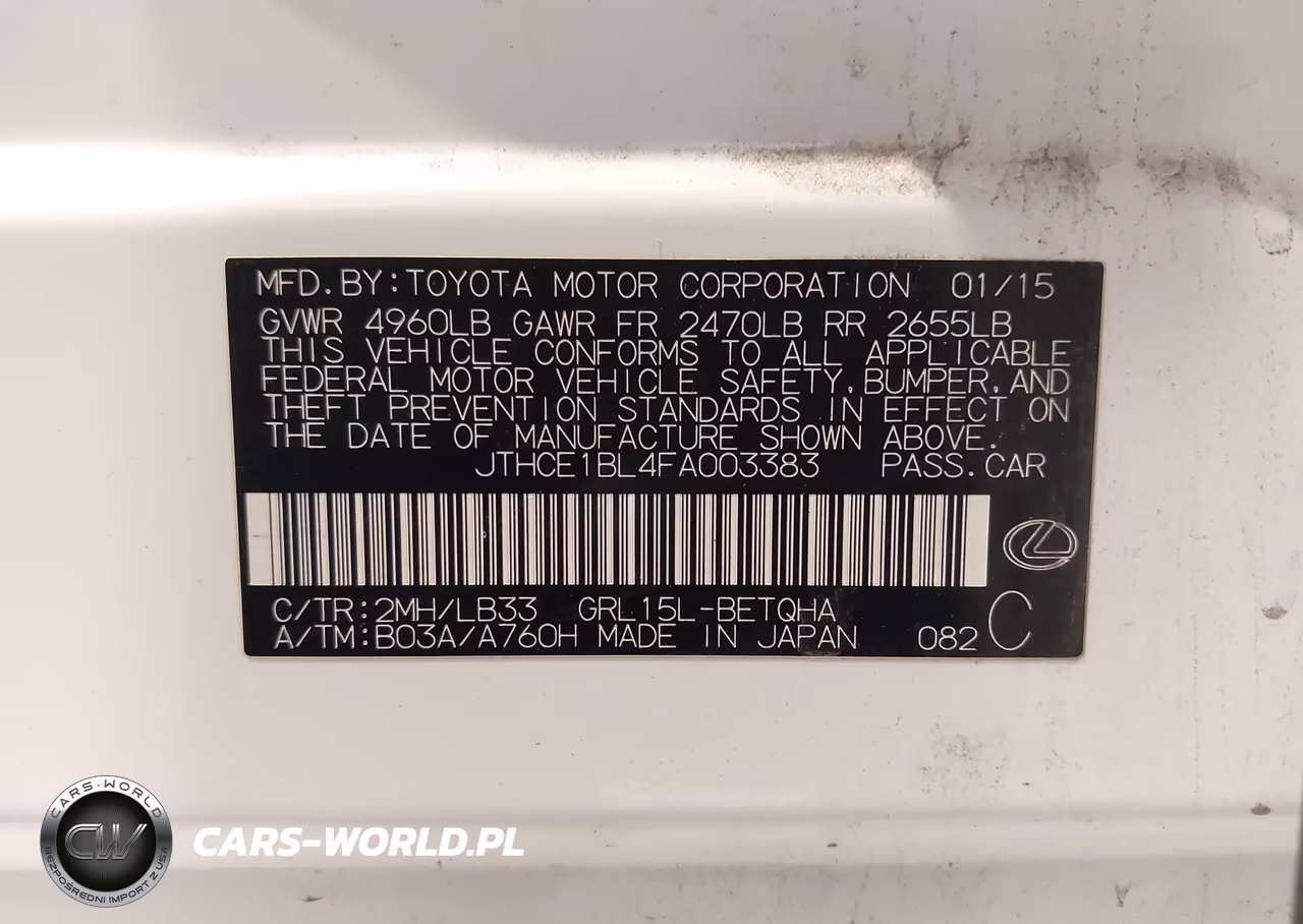 2015 Lexus Gs 350 Crafted Line VIN:JTHCE1BL4FA003383 - 9