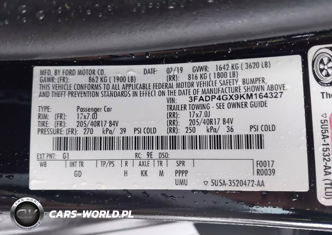 2019 Ford Fiesta St VIN:3FADP4GX9KM164327 - 9