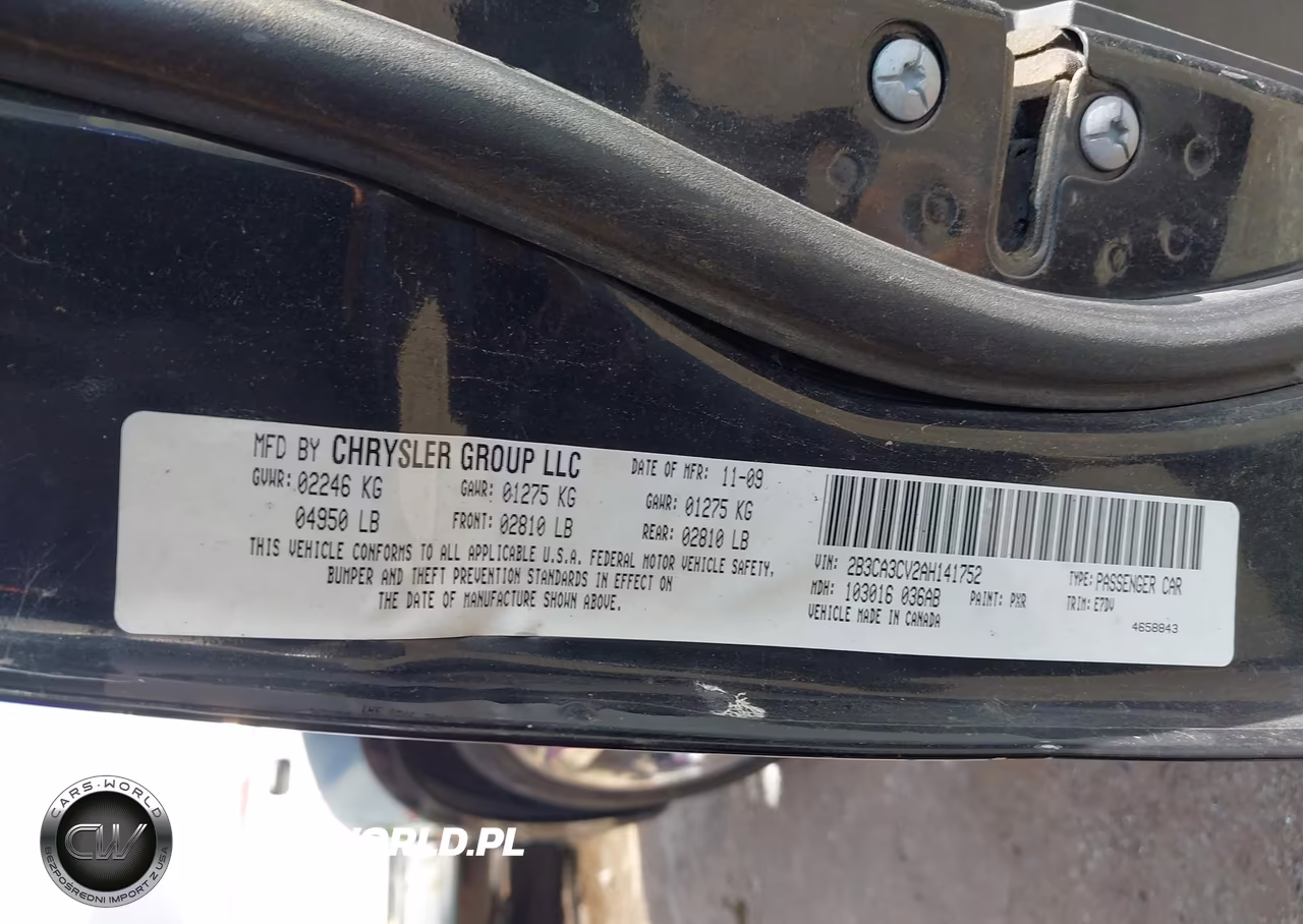 2010 Dodge Charger Sxt VIN:2B3CA3CV2AH141752 - 9