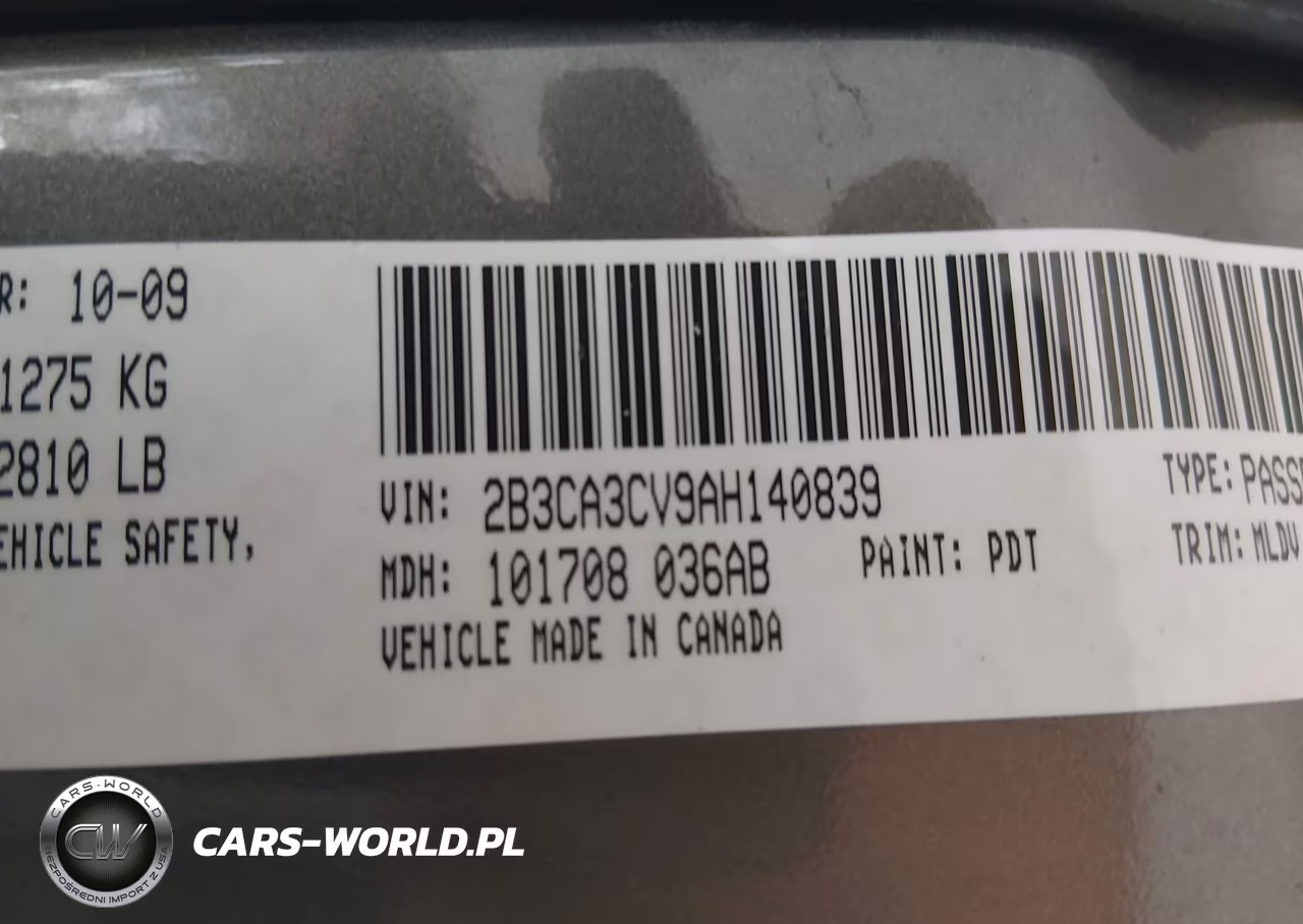 2010 Dodge Charger Sxt VIN:2B3CA3CV9AH140839 - 9