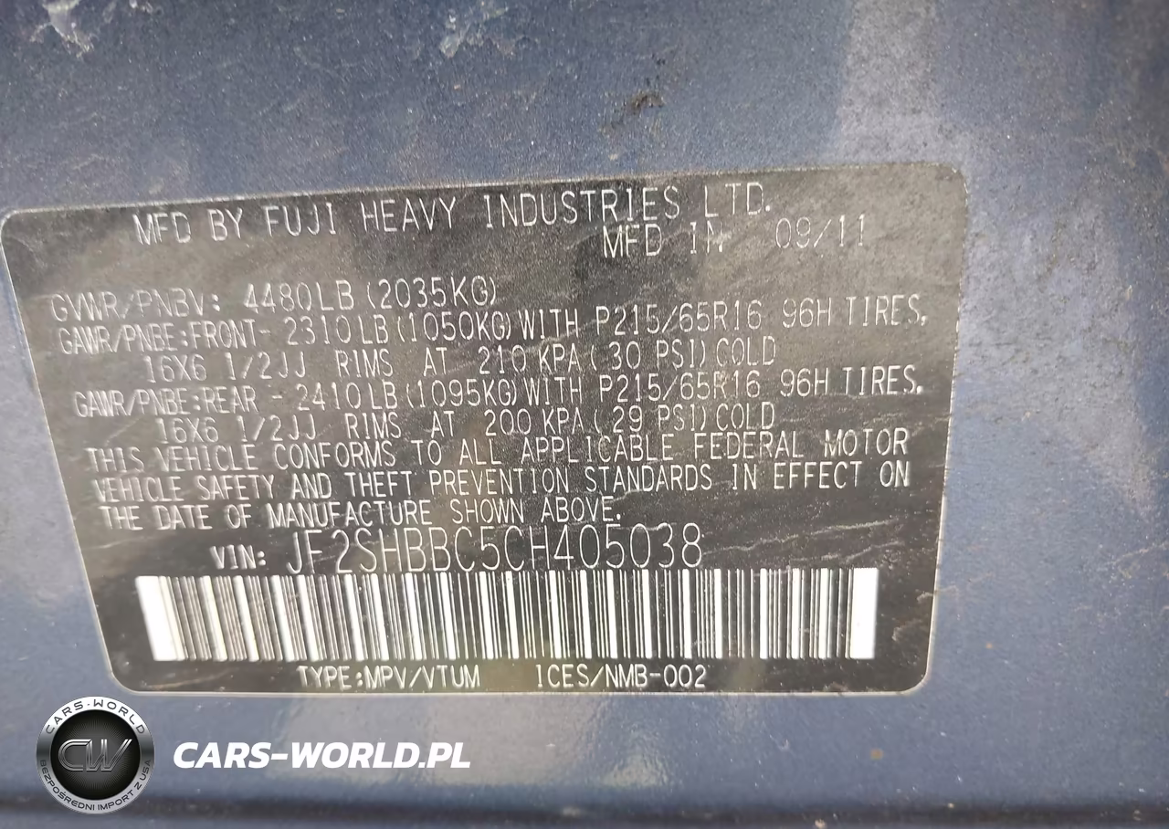 2012 Subaru Forester 2.5X VIN:JF2SHBBC5CH405038 - 9