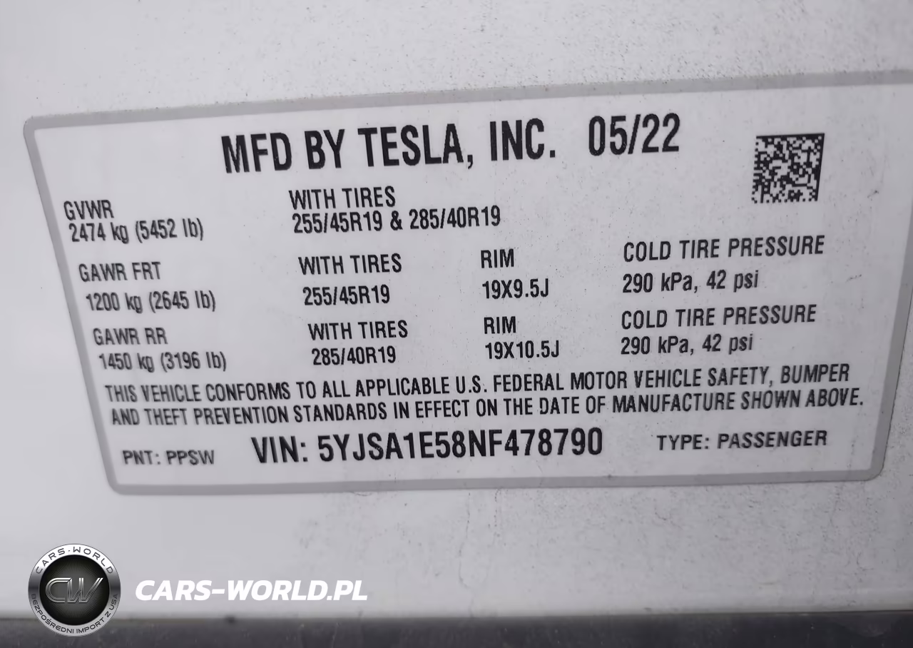 2022 Tesla Model S Dual Motor All-Wheel Drive VIN:5YJSA1E58NF478790 - 9