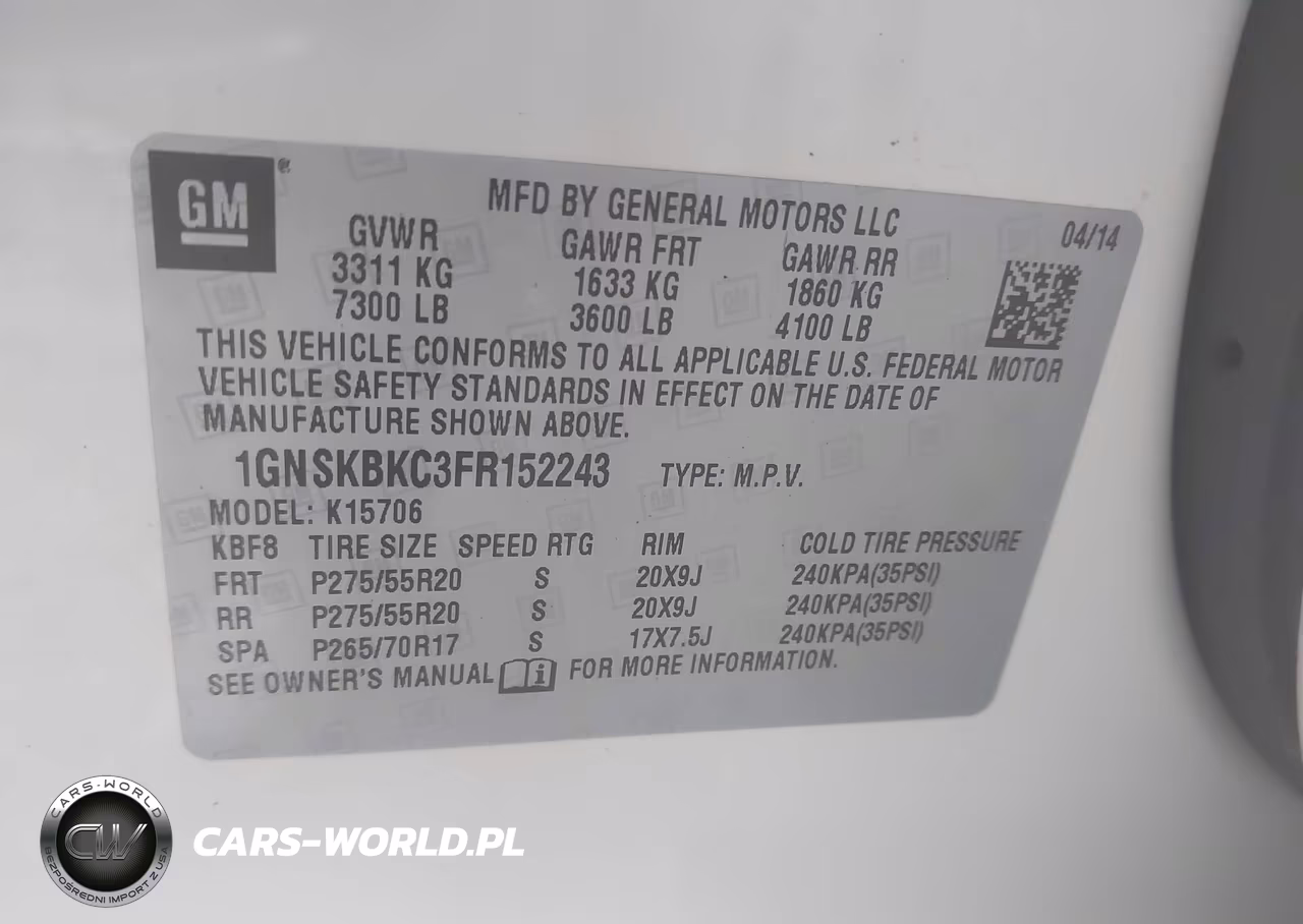 2015 Chevrolet Tahoe Lt VIN:1GNSKBKC3FR152243 - 9