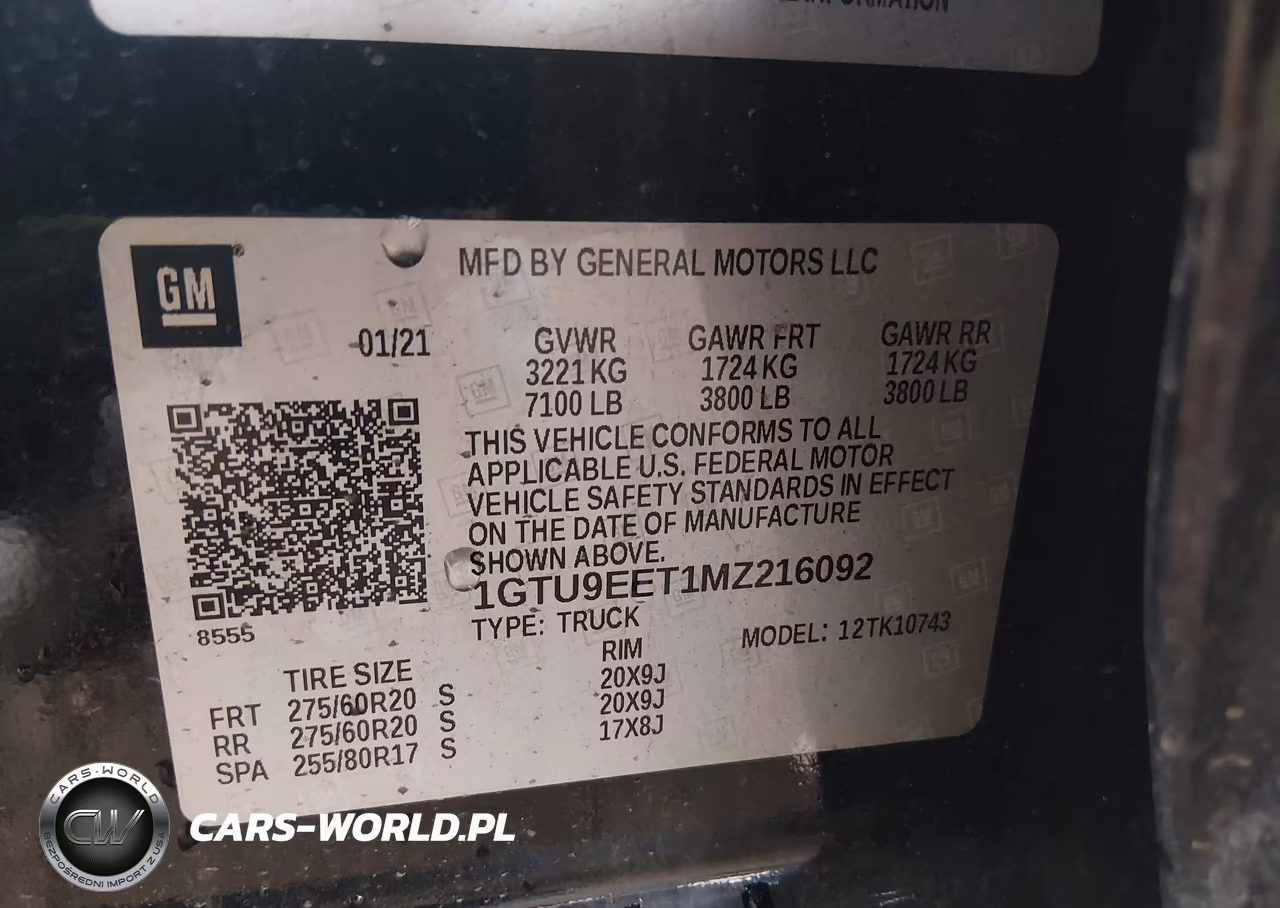 2021 GMC Sierra 1500 4Wd Standard Box At4 VIN:1GTU9EET1MZ216092 - 9