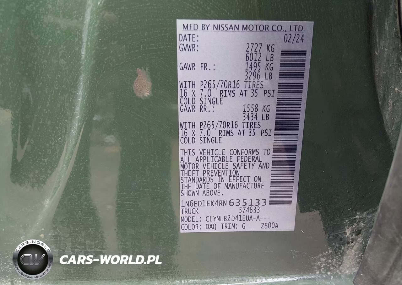 2024 Nissan Frontier Sv 4X4 VIN:1N6ED1EK4RN635133 - 9