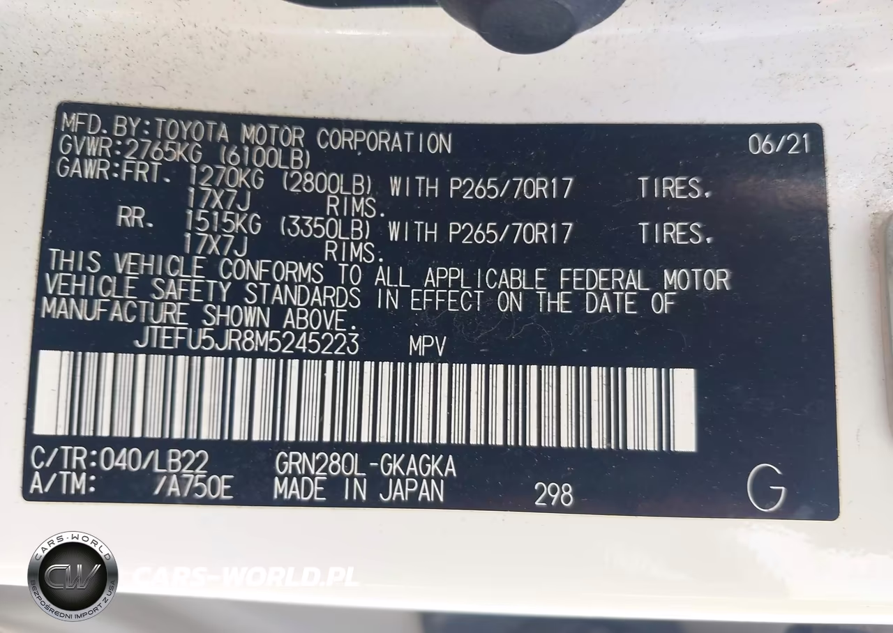 2021 Toyota 4Runner Sr5 Premium VIN:JTEFU5JR8M5245223 - 9