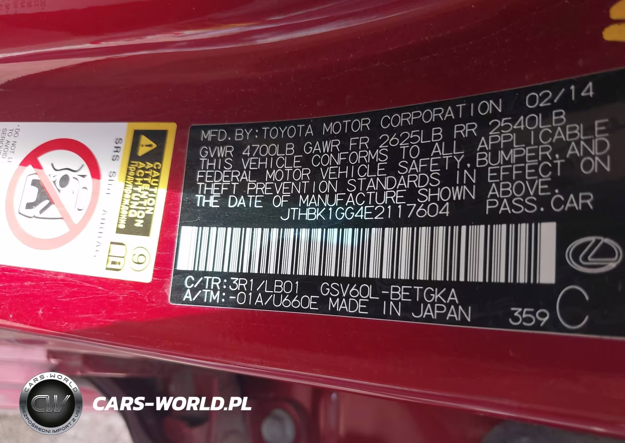 2014 Lexus Es 350 VIN:JTHBK1GG4E2117604 - 9