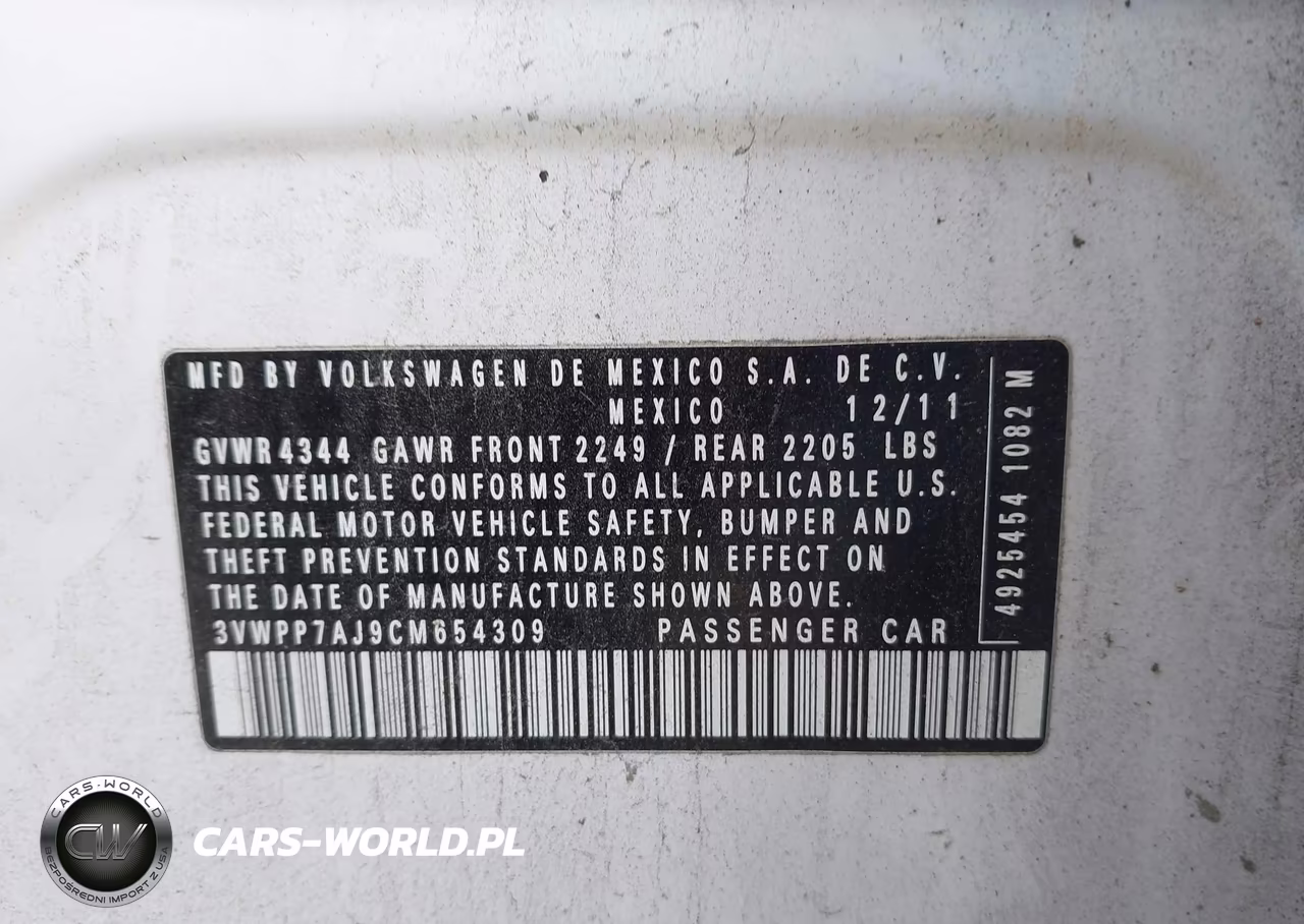 2012 Volkswagen Jetta Sportwagen 2.5L Se VIN:3VWPP7AJ9CM654309 - 9