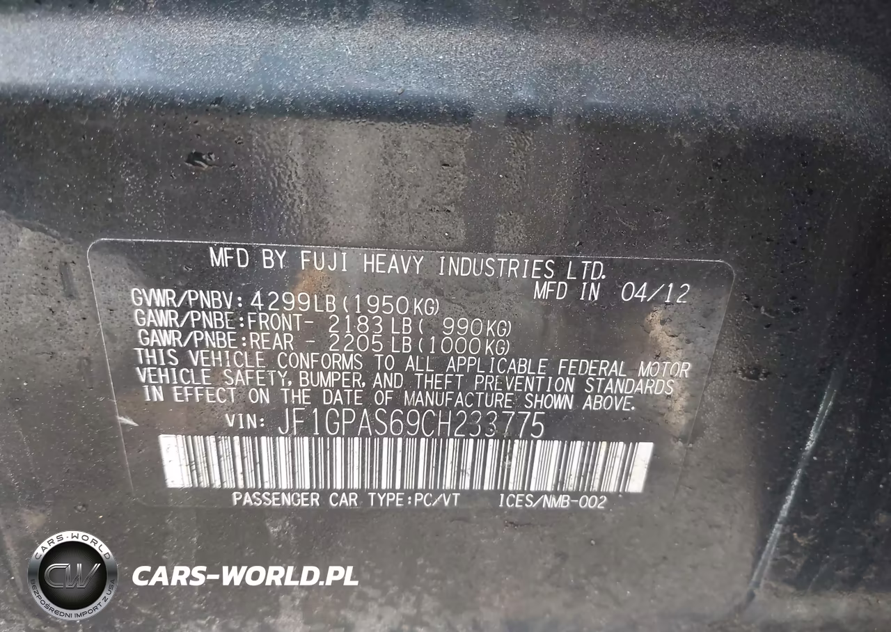 2012 Subaru Impreza 2.0I Sport Limited VIN:JF1GPAS69CH233775 - 9