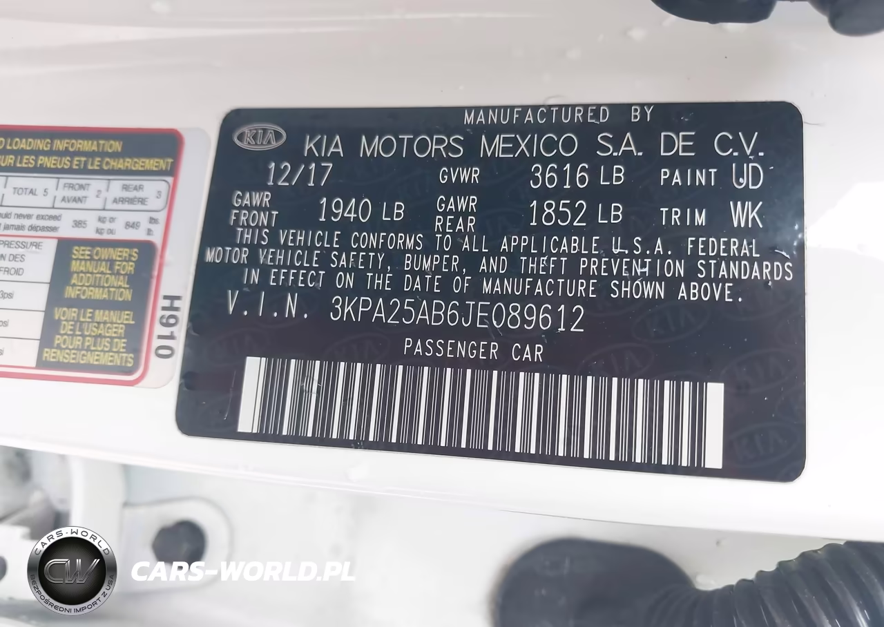 2018 Kia Rio Lx VIN:3KPA25AB6JE089612 - 9