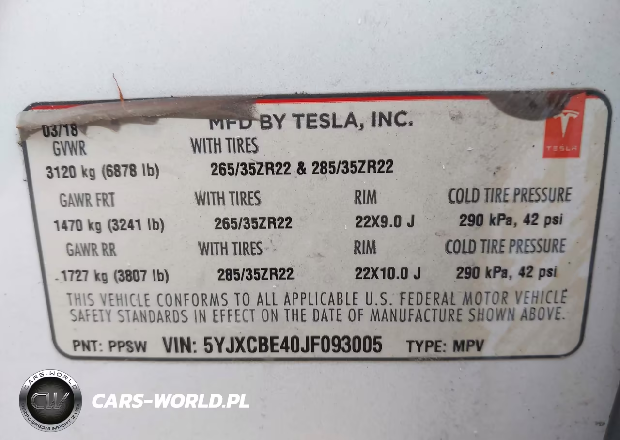 2018 Tesla Model X VIN:5YJXCBE40JF093005 - 9