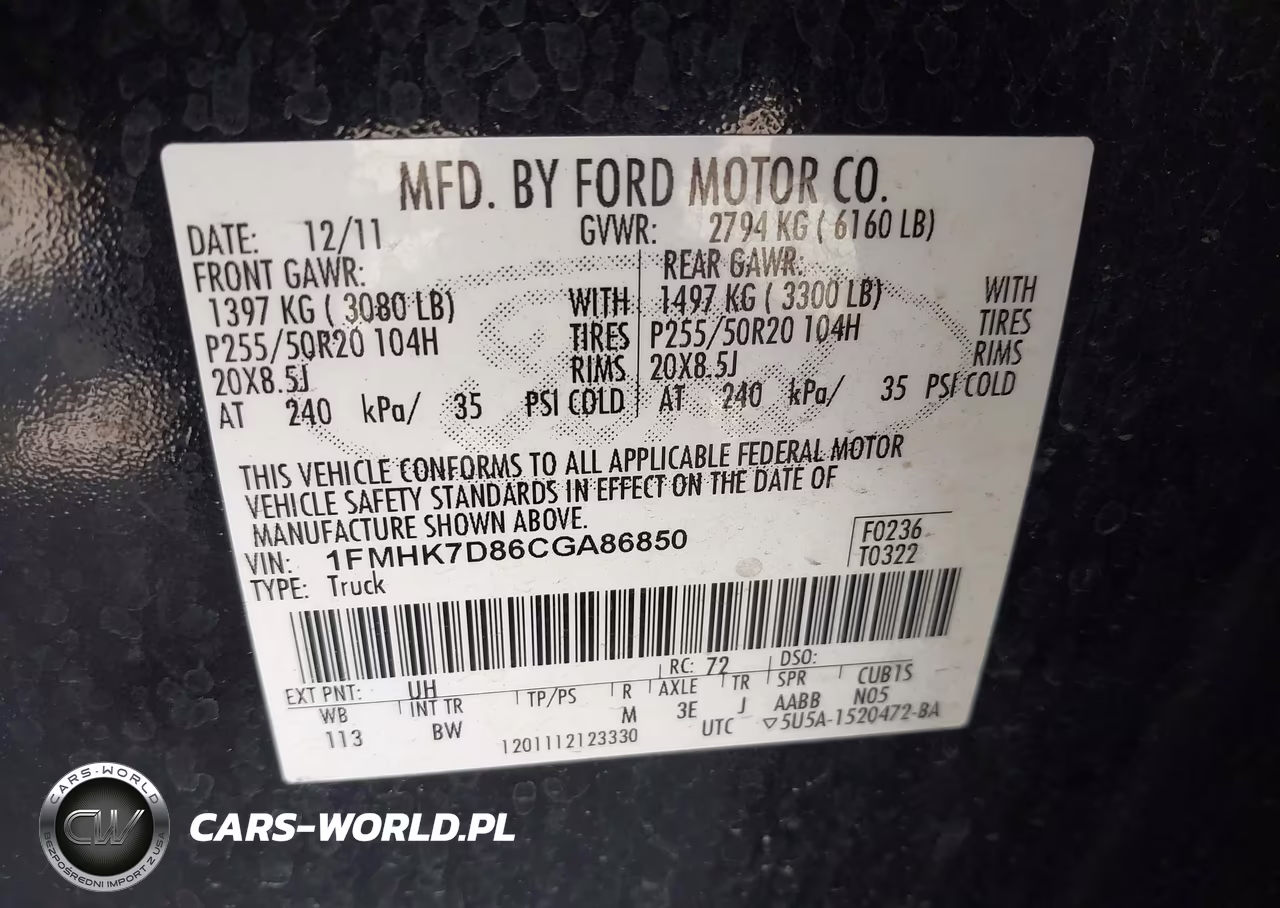 2012 Ford Explorer Xlt VIN:1FMHK7D86CGA86850 - 9