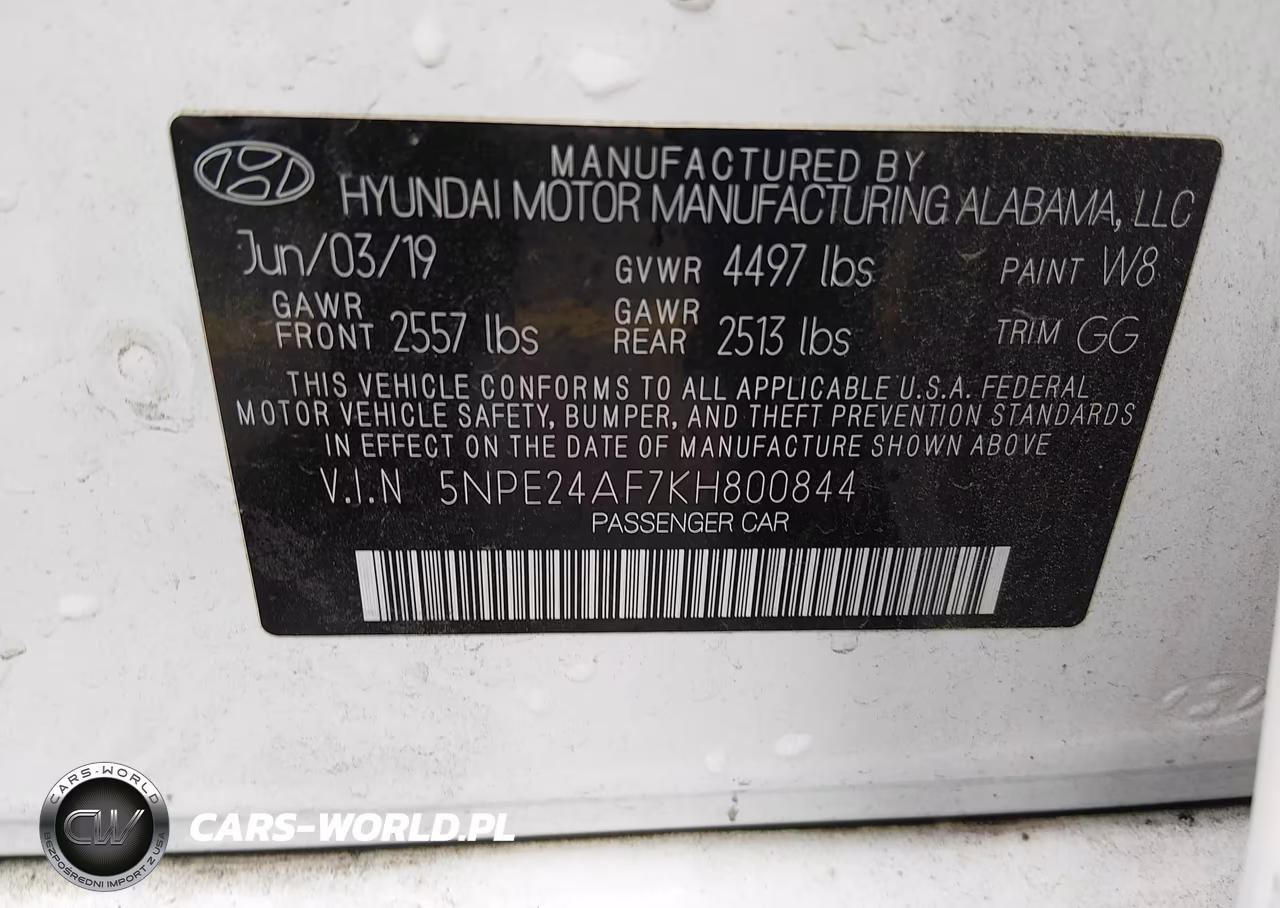 2019 Hyundai Sonata Se VIN:5NPE24AF7KH800844 - 9