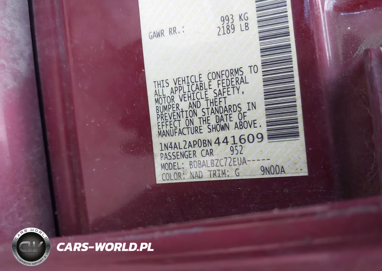 2011 Nissan Altima 2.5 S VIN:1N4AL2AP0BN441609 - 9