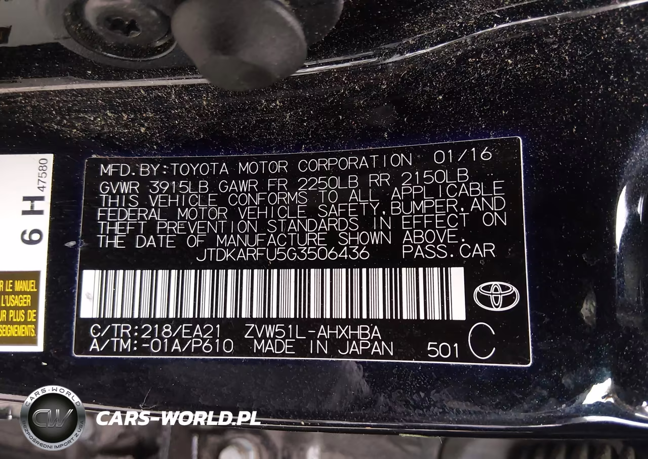 2016 Toyota Prius Four Touring VIN:JTDKARFU5G3506436 - 9