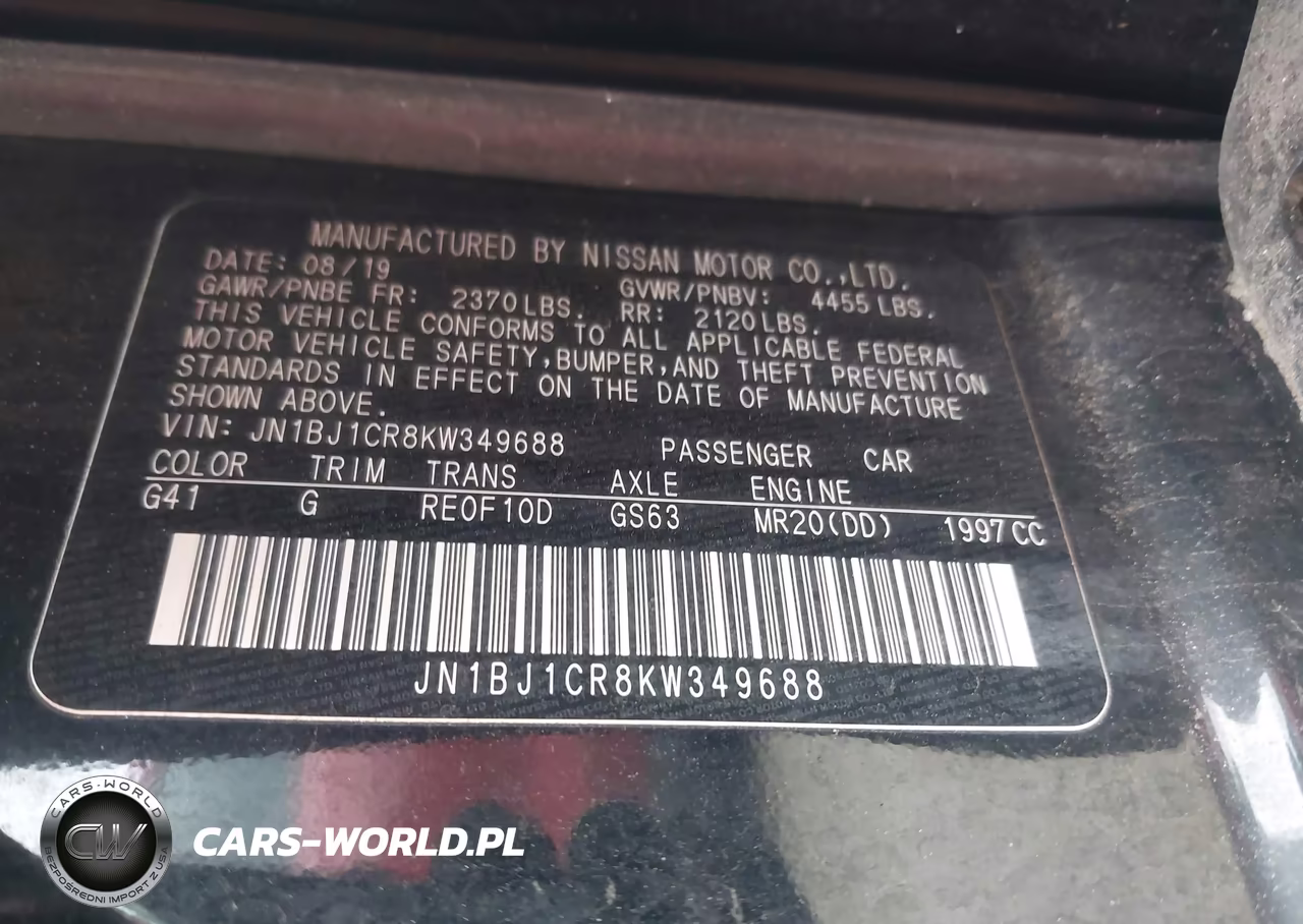 2019 Nissan Rogue Sport S VIN:JN1BJ1CR8KW349688 - 9