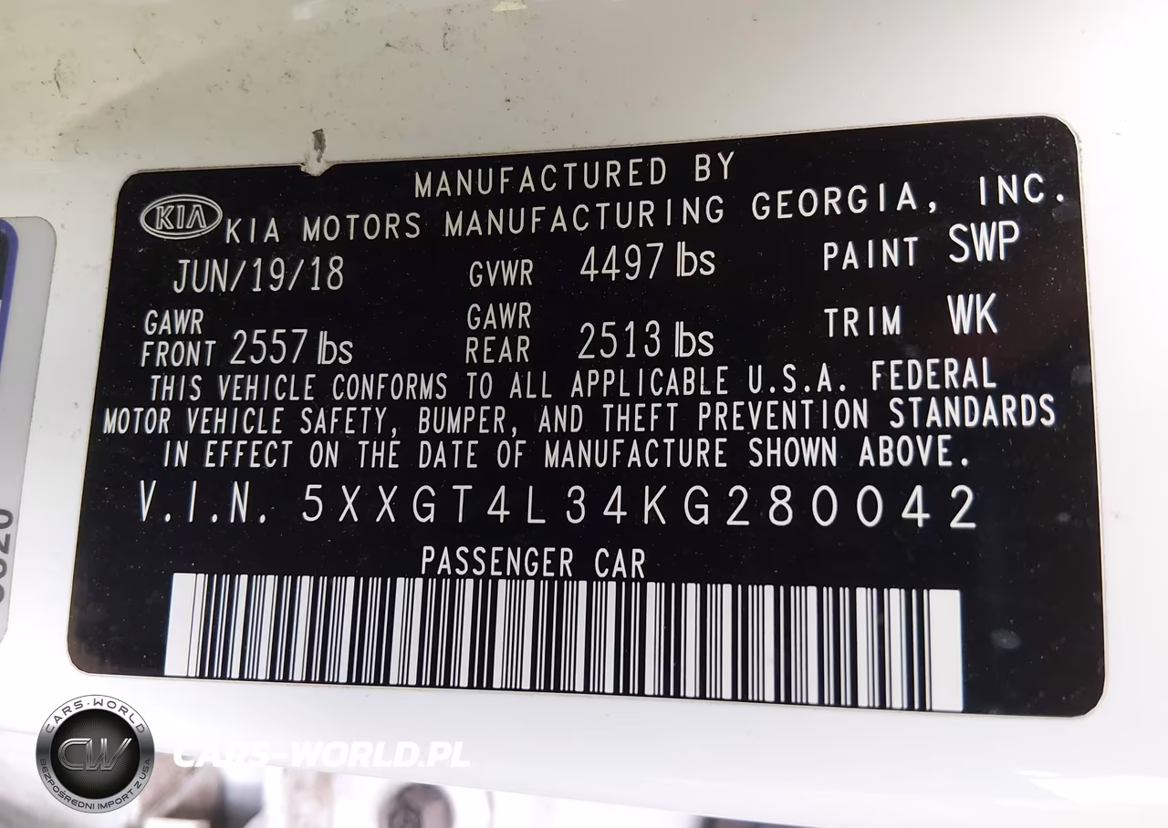 2019 Kia Optima S VIN:5XXGT4L34KG280042 - 9