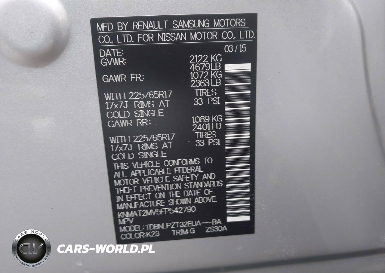 2015 Nissan Rogue S VIN:KNMAT2MV5FP542790 - 9