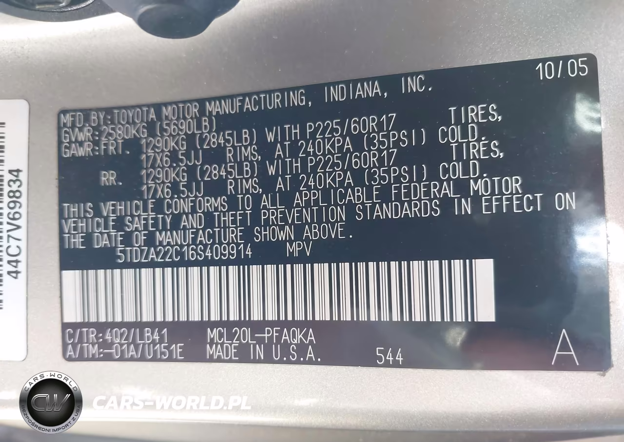 2006 Toyota Sienna Xle VIN:5TDZA22C16S409914 - 9