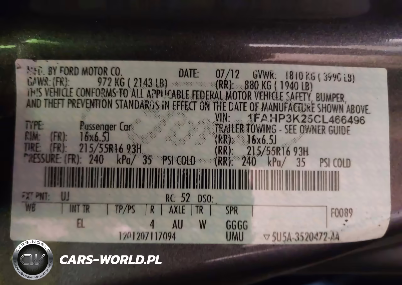 2012 Ford Focus Se VIN:1FAHP3K25CL466496 - 9