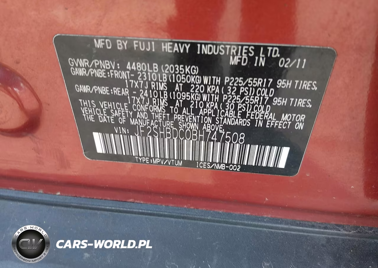 2011 Subaru Forester 2.5X Premium VIN:JF2SHBDC0BH747508 - 9