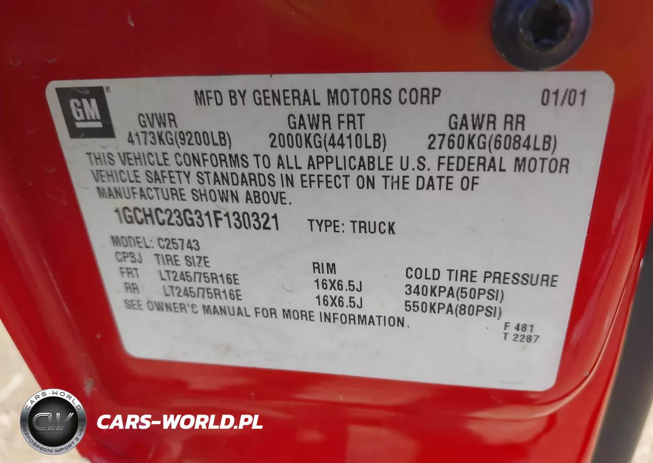 2001 Chevrolet Silverado 2500Hd Ls VIN:1GCHC23G31F130321 - 9