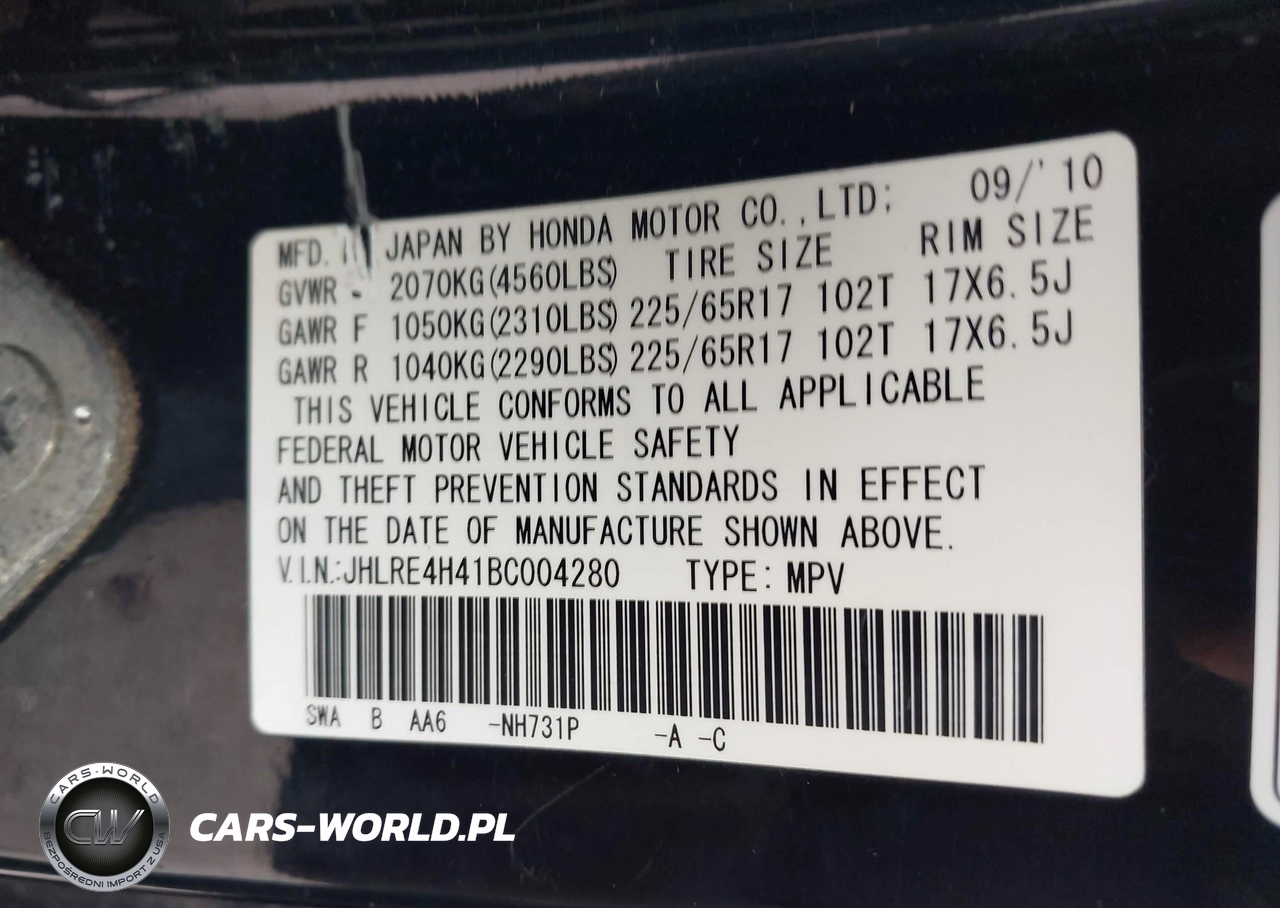 2011 Honda Cr-V Se VIN:JHLRE4H41BC004280 - 9