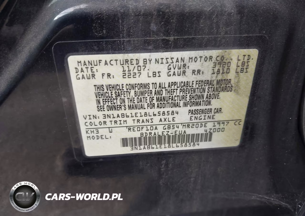2008 Nissan Sentra 2.0S VIN:3N1AB61E18L658584 - 9