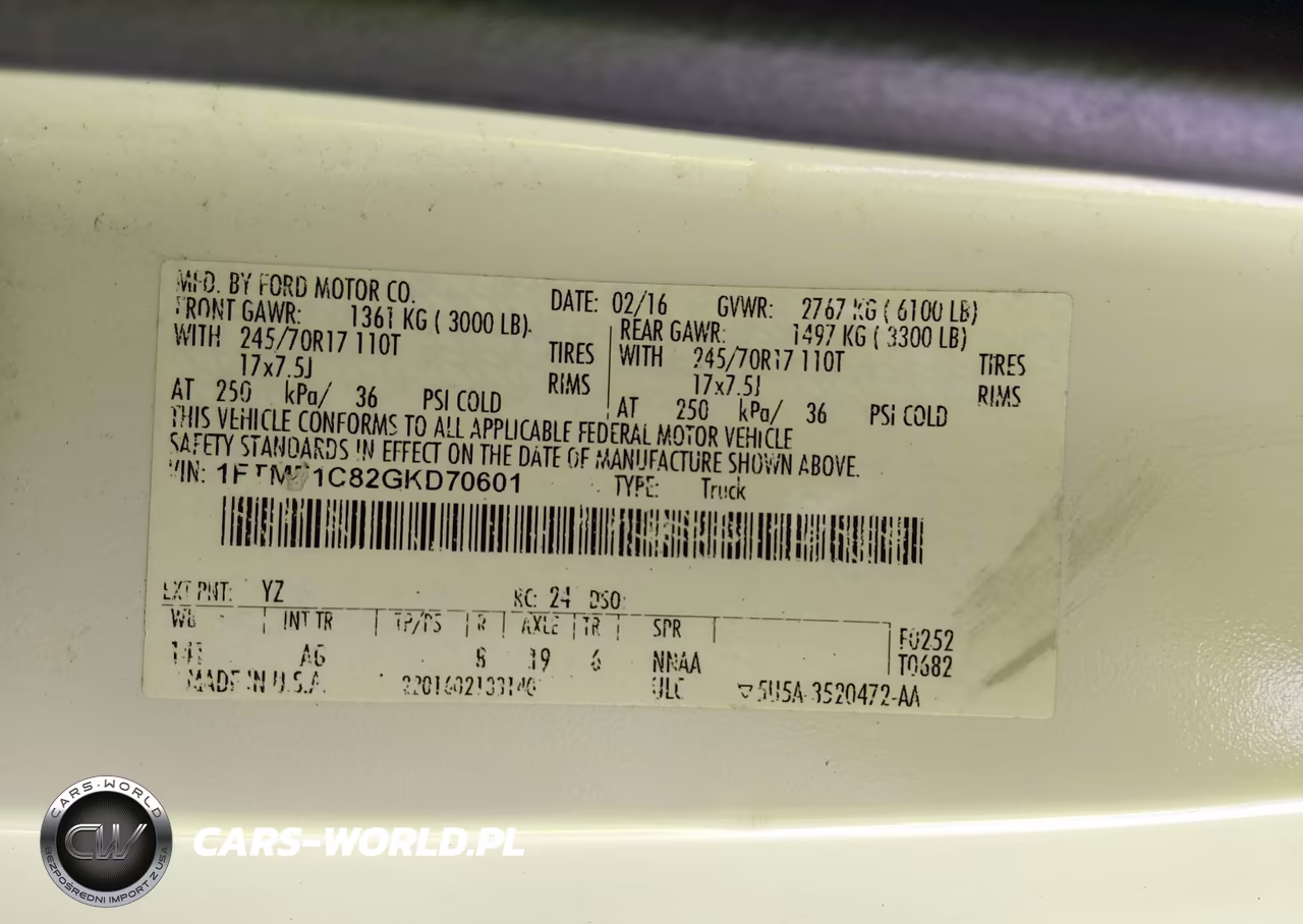 2016 Ford F-150 Xl VIN:1FTMF1C82GKD70601 - 9