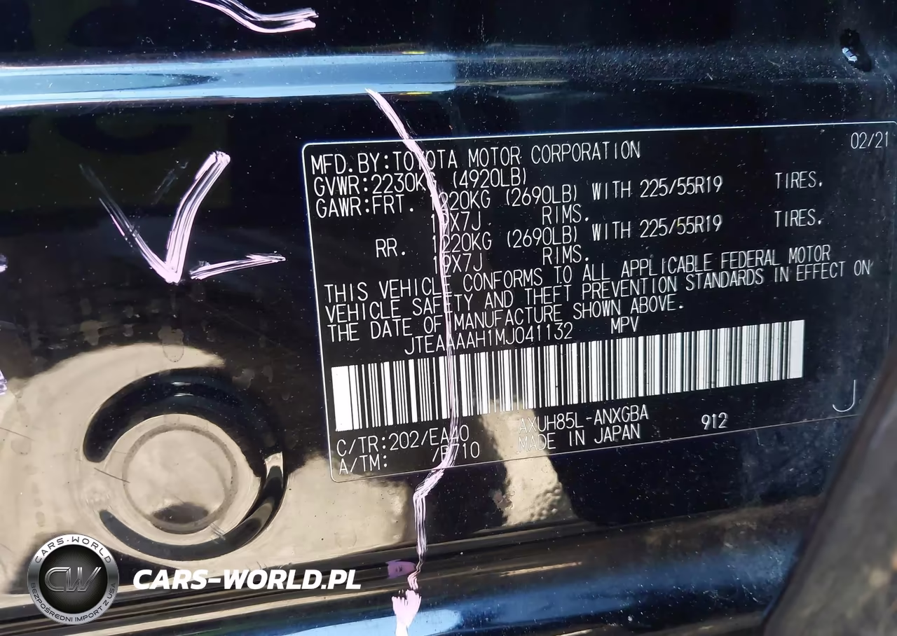 2021 Toyota Venza Xle VIN:JTEAAAAH1MJ041132 - 9