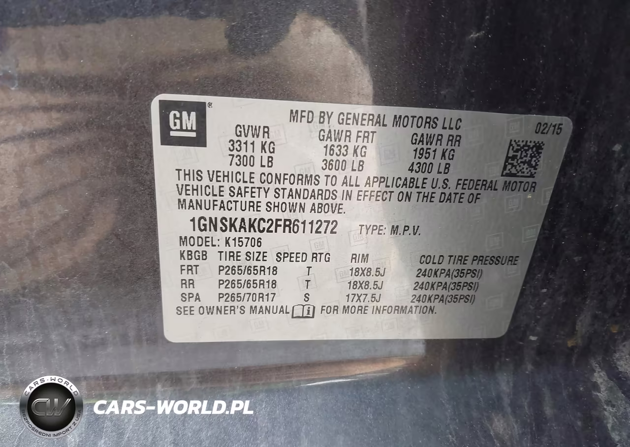 2015 Chevrolet Tahoe Ls VIN:1GNSKAKC2FR611272 - 9
