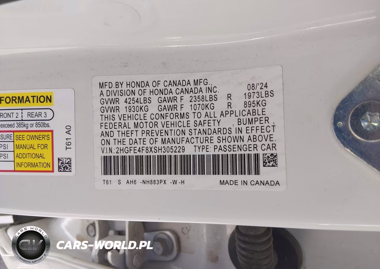2025 Honda Civic Hybrid Sport-Sport Touring VIN:2HGFE4F8XSH305229 - 9