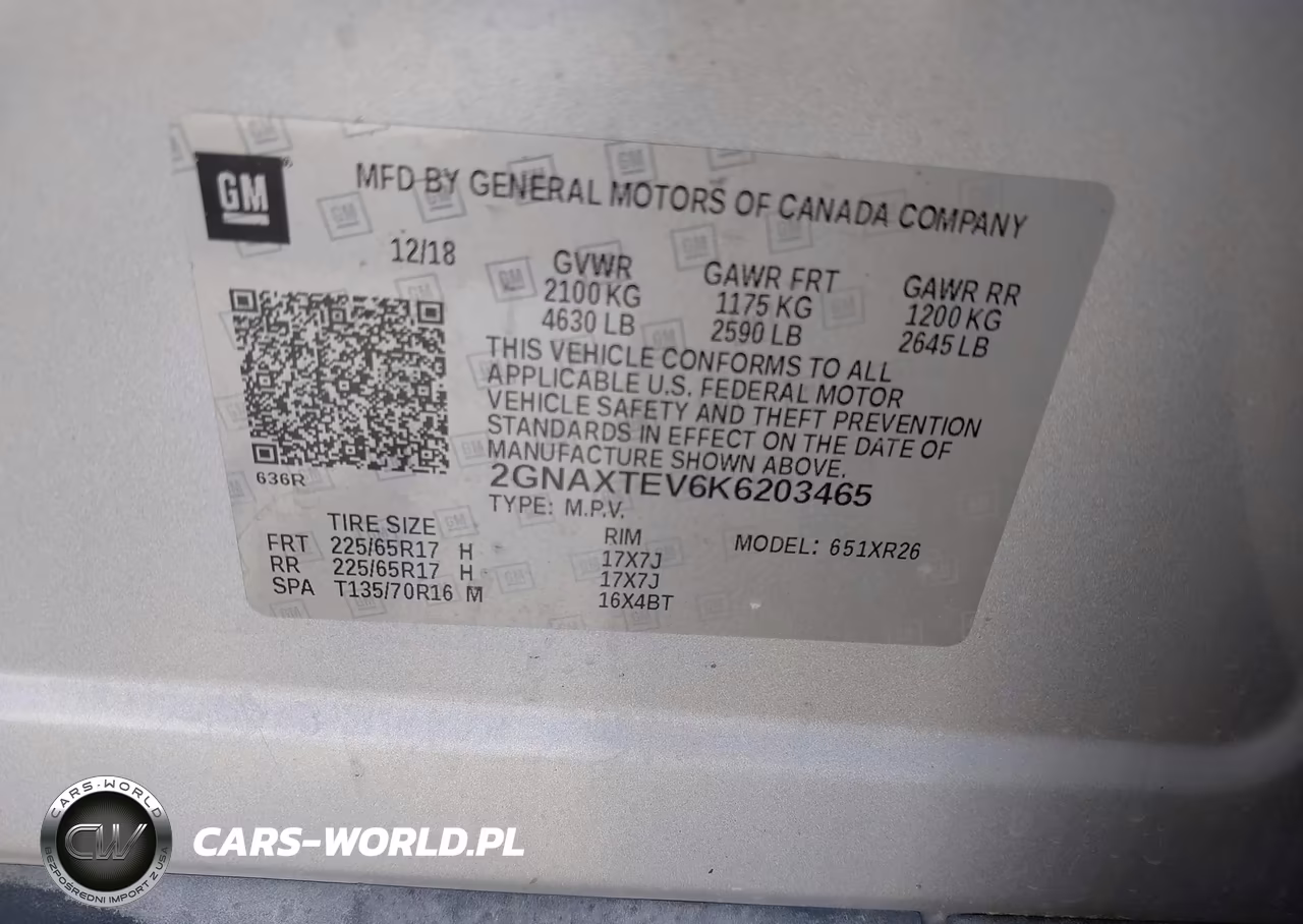 2019 Chevrolet Equinox Lt VIN:2GNAXTEV6K6203465 - 9