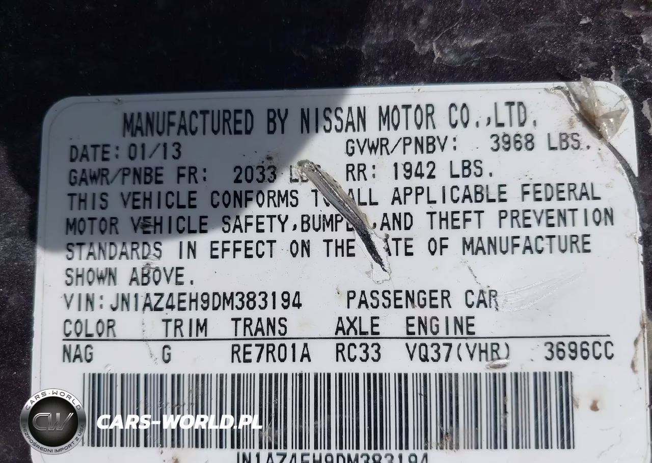 2013 Nissan 370Z VIN:JN1AZ4EH9DM383194 - 9