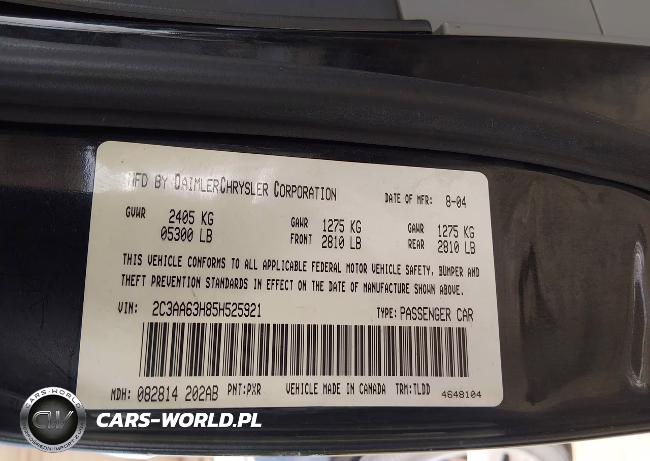 2005 Chrysler 300C VIN:2C3AA63H85H525921 - 8
