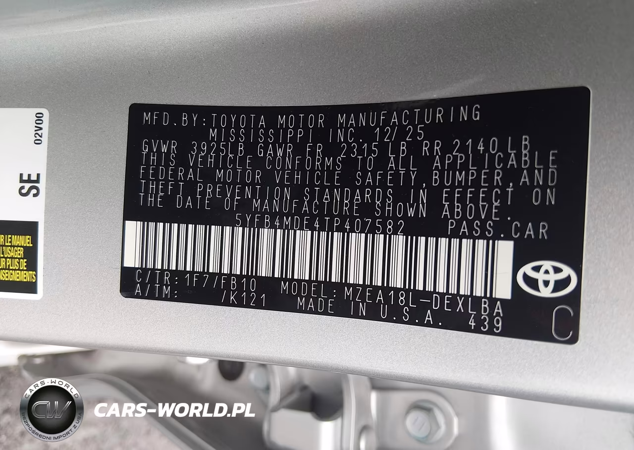 2026 Toyota Corolla Le VIN:5YFB4MDE4TP407582 - 9