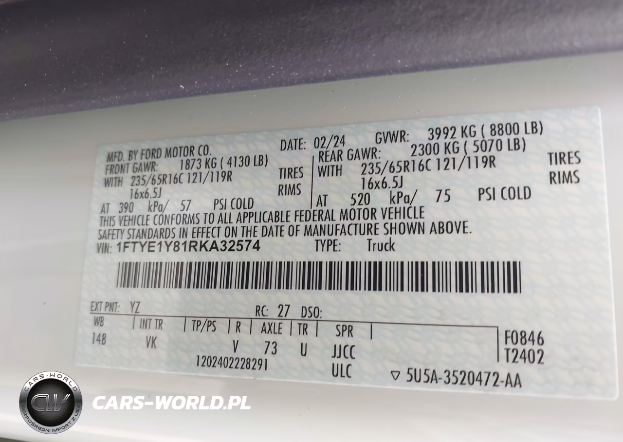 2024 Ford Transit-150 VIN:1FTYE1Y81RKA32574 - 9