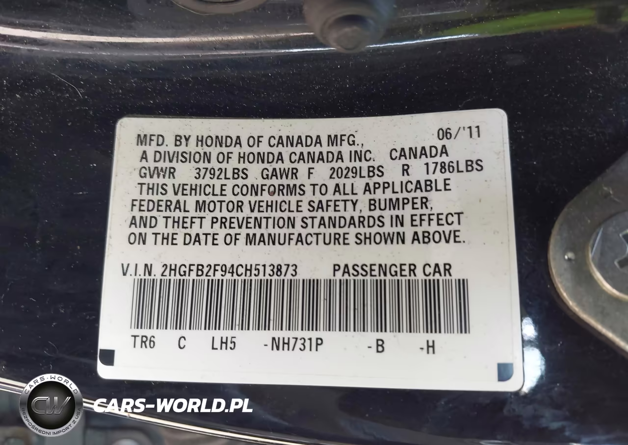 2012 Honda Civic Ex-L VIN:2HGFB2F94CH513873 - 9