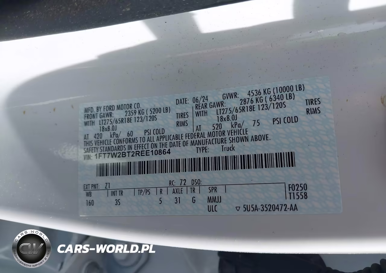 2024 Ford F-250 Xlt VIN:1FT7W2BT2REE10864 - 9