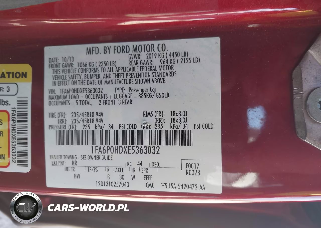 2014 Ford Fusion Se VIN:1FA6P0HDXE5363032 - 9