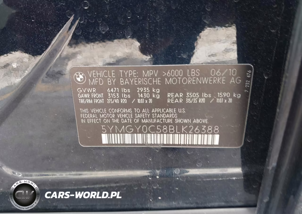 2011 BMW X5 M VIN:5YMGY0C58BLK26388 - 9