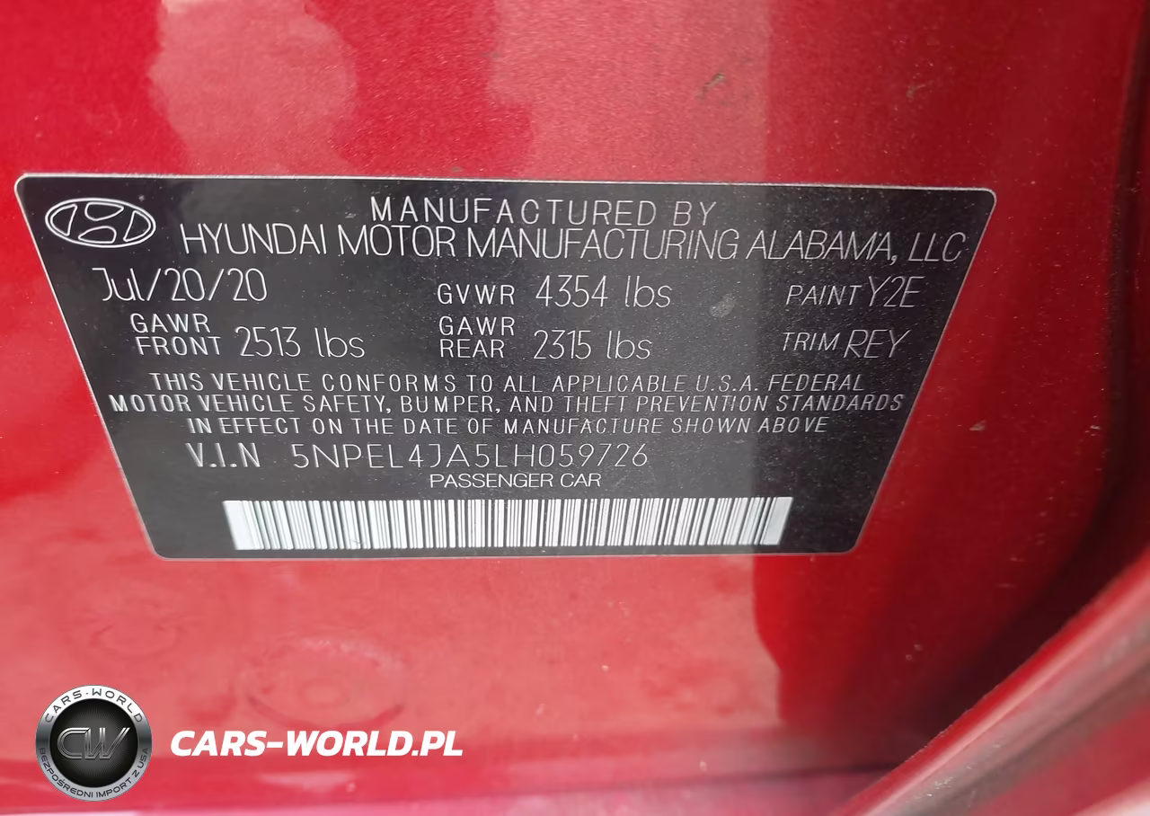 2020 Hyundai Sonata Sel VIN:5NPEL4JA5LH059726 - 9