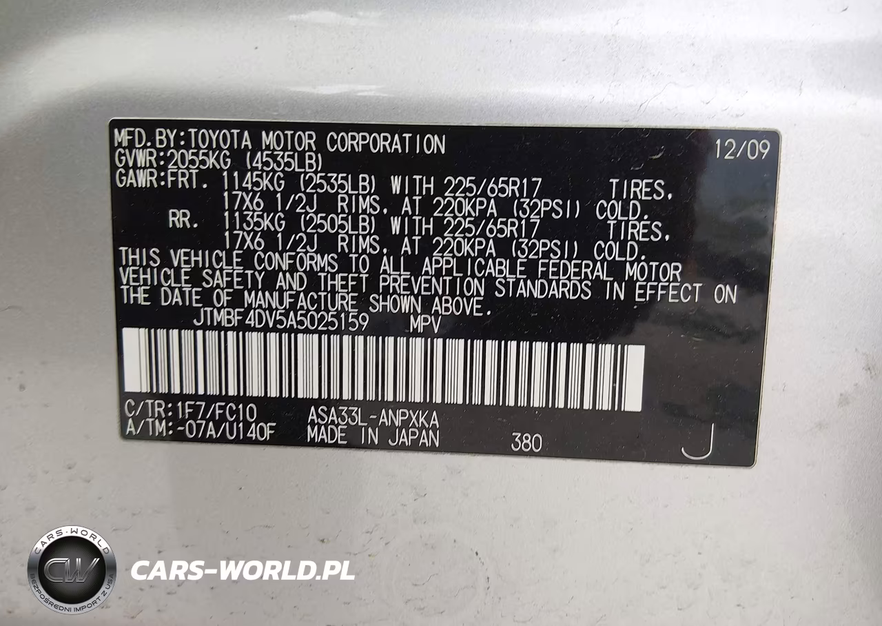 2010 Toyota Rav4 VIN:JTMBF4DV5A5025159 - 9