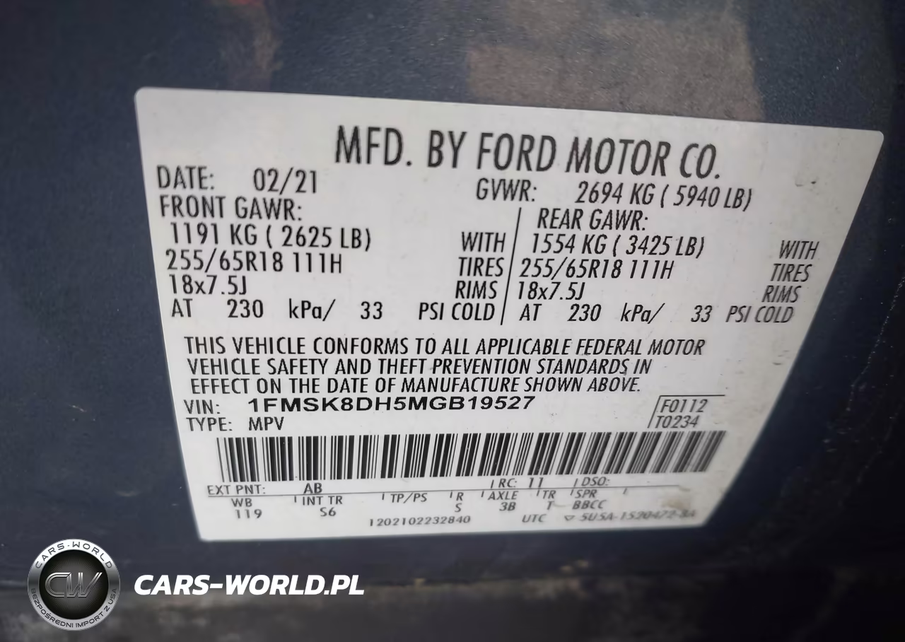 2021 Ford Explorer Xlt VIN:1FMSK8DH5MGB19527 - 9