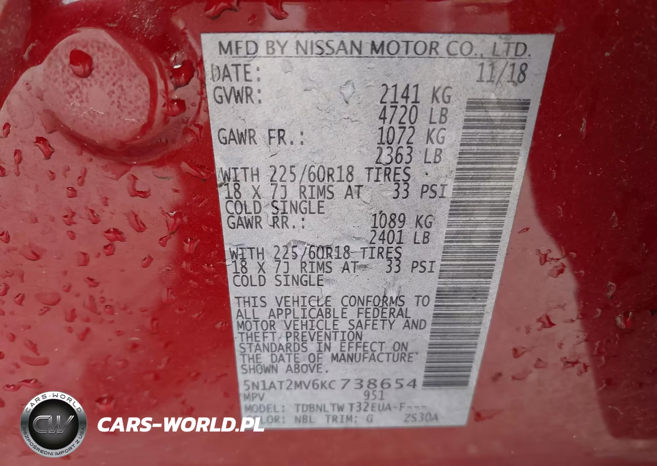 2019 Nissan Rogue Sv VIN:5N1AT2MV6KC738654 - 9