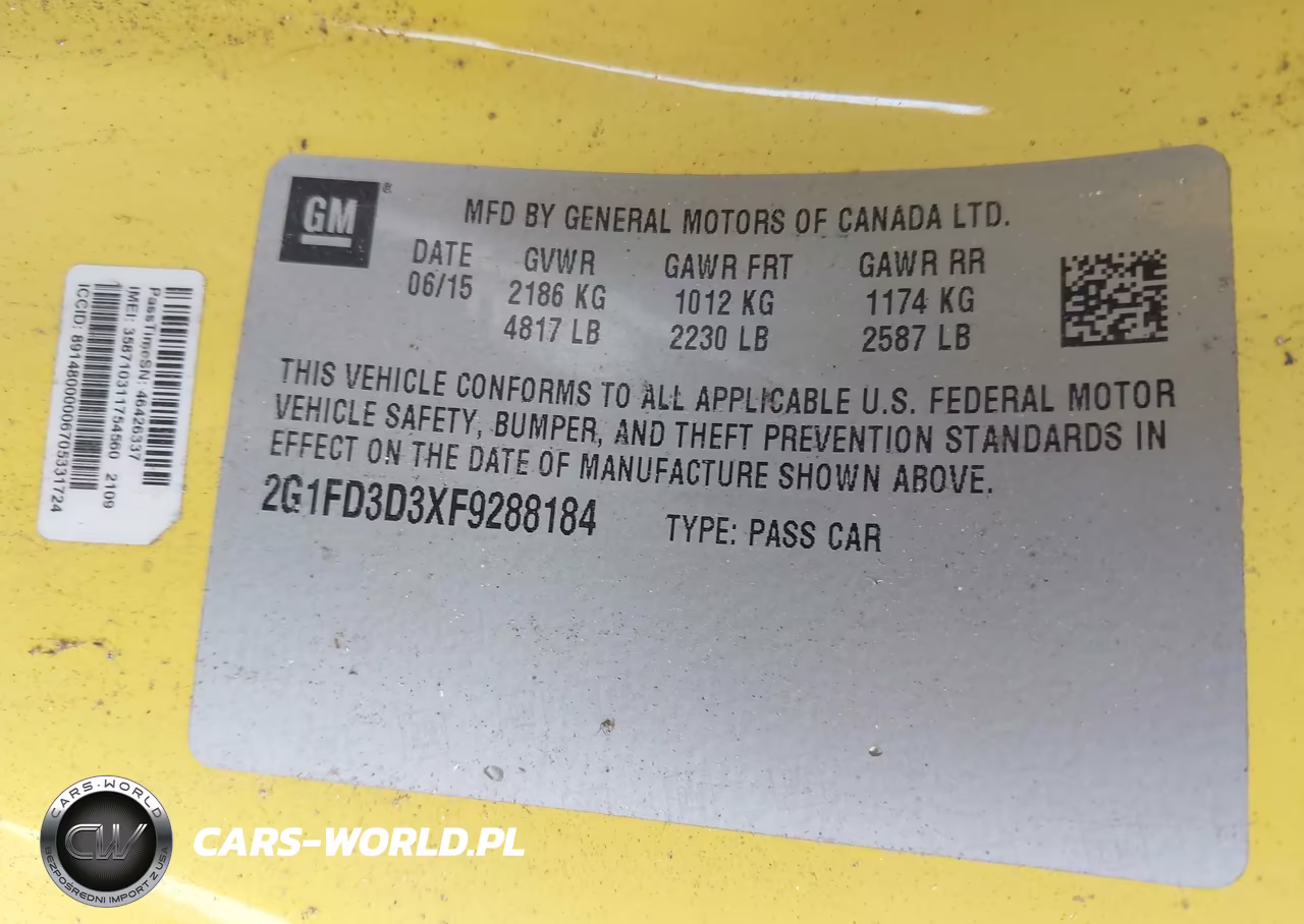 2015 Chevrolet Camaro 1Lt VIN:2G1FD3D3XF9288184 - 9