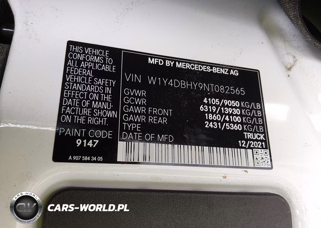 2022 Mercedes-Benz Sprinter 2500 Standard Roof I4 Diesel VIN:W1Y4DBHY9NT082565 - 9